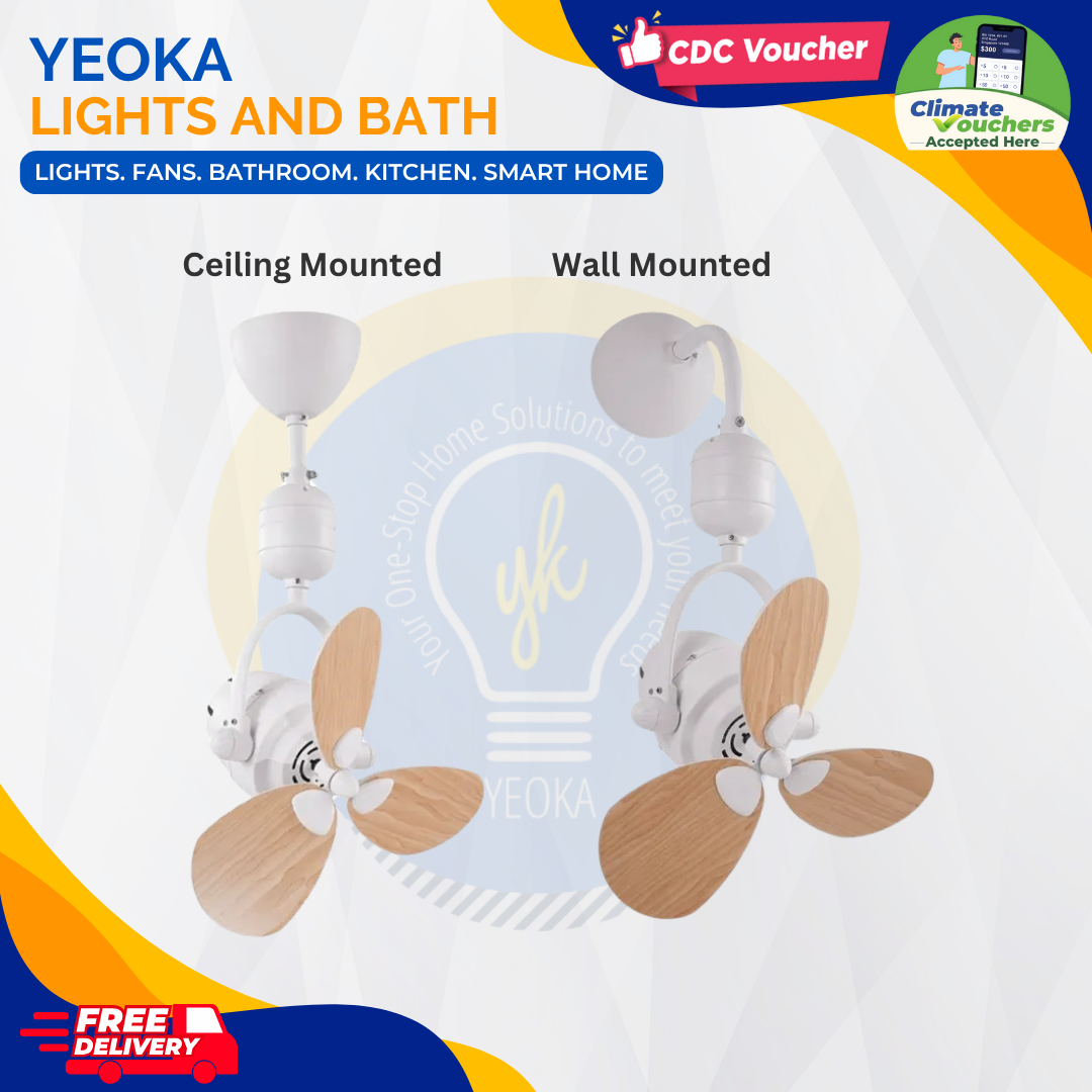 BESTAR Corner Fan Duo Hagar 16inch 3-blades DC | Ceiling Mounted