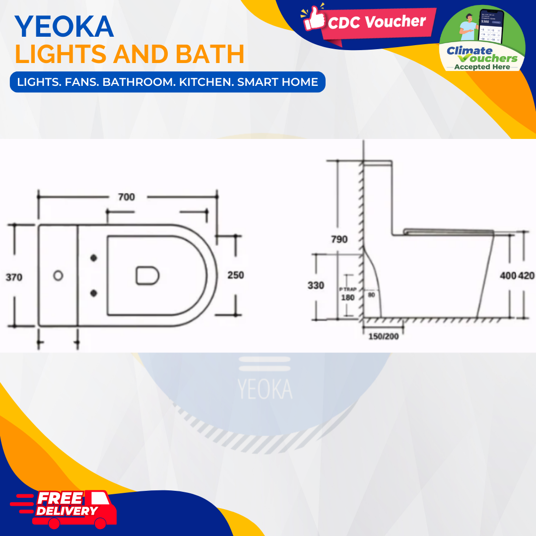 Eaco T933 Rimless Vortex Tornado Flushing Dual Flush Soft Closing Seat