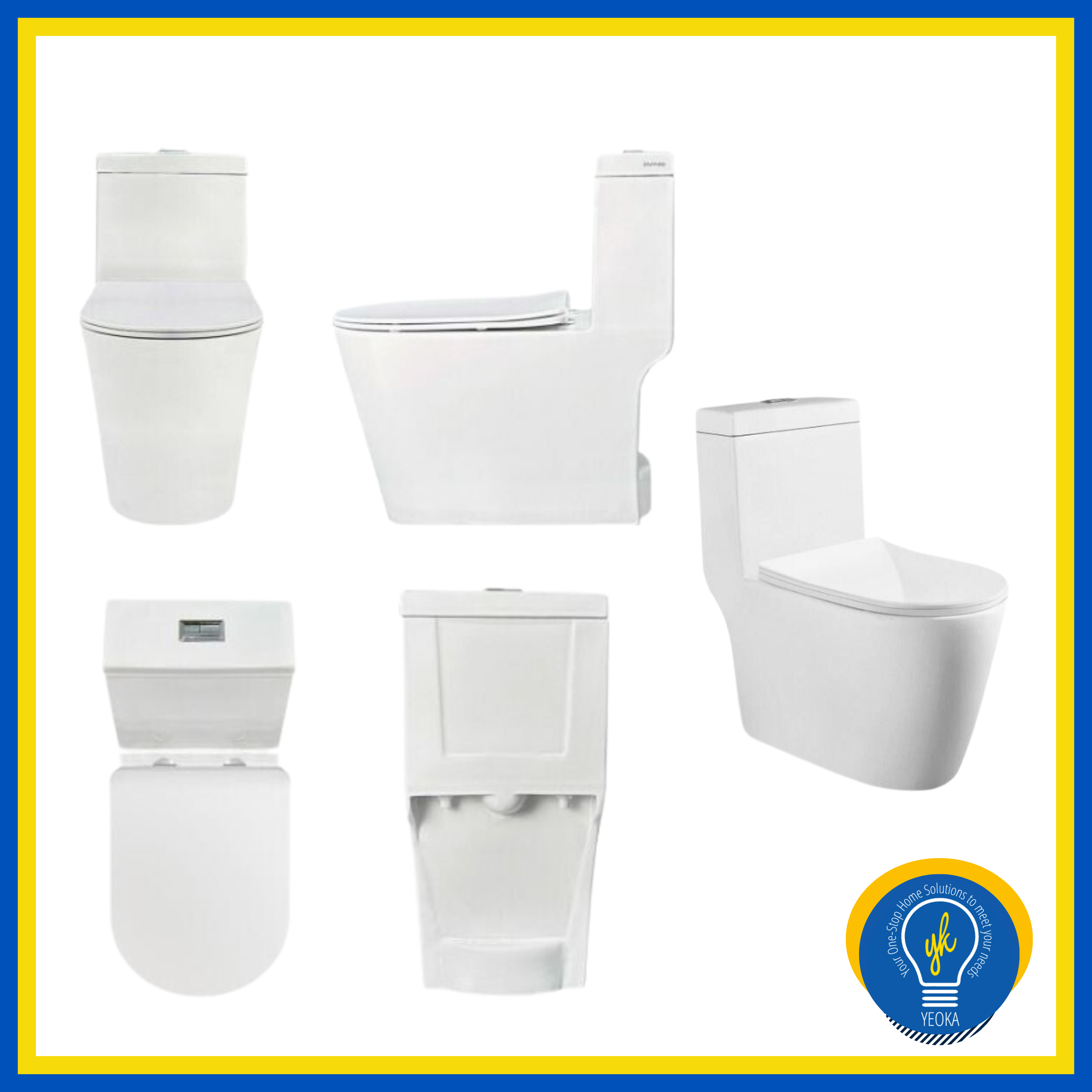 One-Piece Rimless (U-Shape) + Turbo Tornado Toilet Bowl