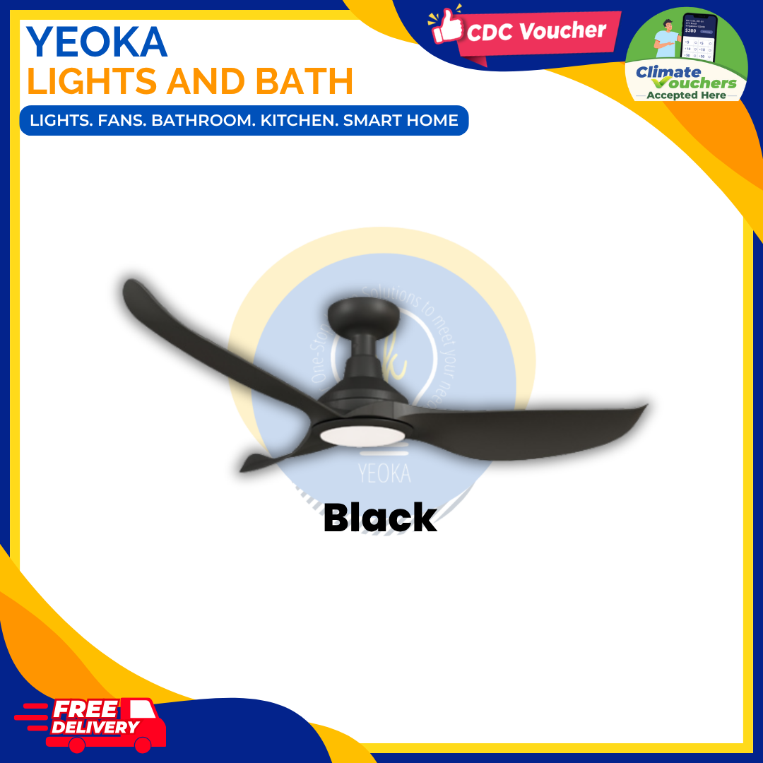 [FREE INSTALLATION] MOWE Canberra Smart Ceiling Fan | DC Motor | 24W Dimmable 3 Tone LED Light | 36"/46"62"