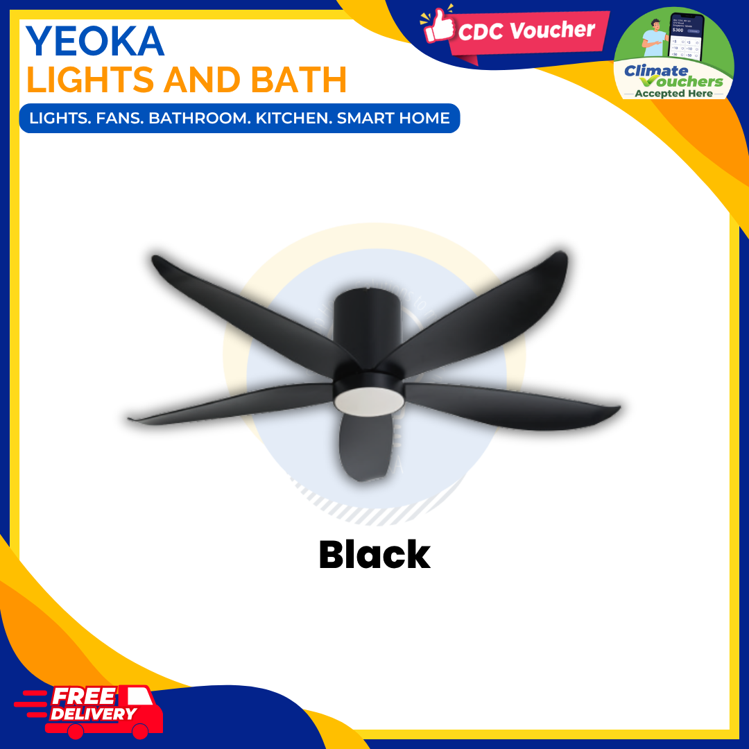 [FREE INSTALLATION] MOWE Helios 5 Smart Ceiling Fan | DC Motor | Dimmable 3 Tone LED Light | 48"/54"