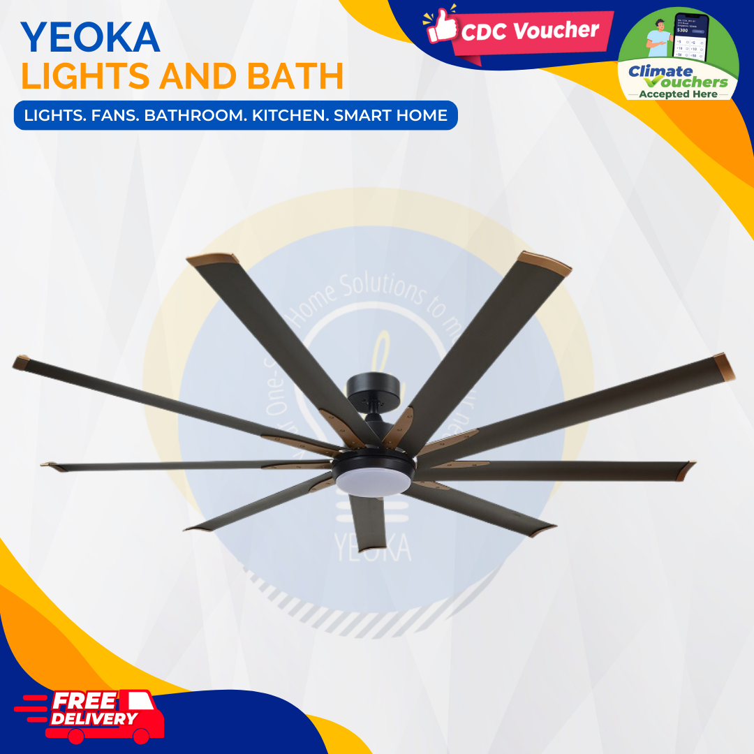 FANCO Ceiling Fan E-LITE DC Motor (48"/52"/60"/72") with 3 Tone LED Light Kit