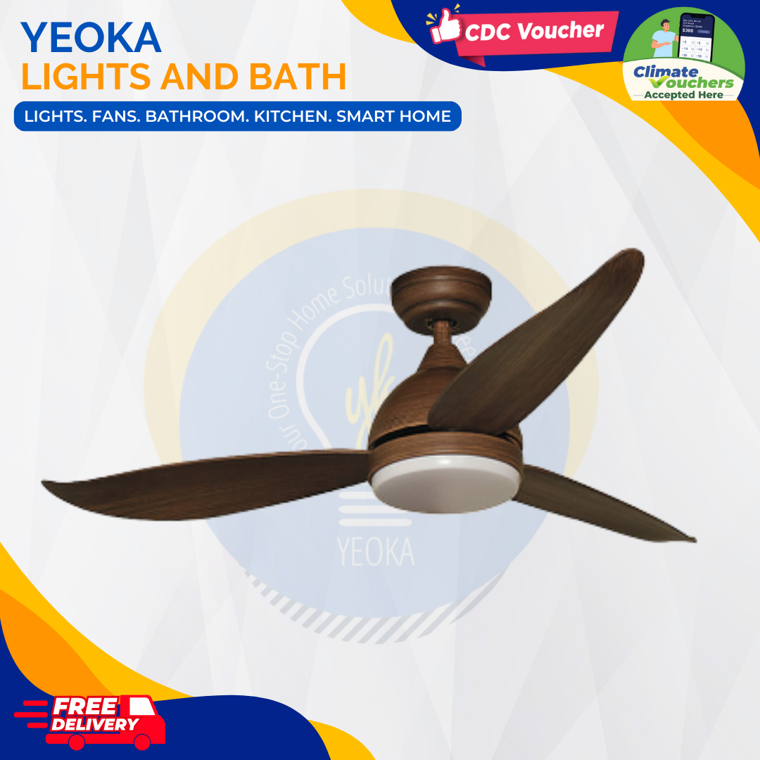 FANCO Ceiling Fan B-STAR DC Motor (36"/46"/52') with 3 Tone LED Light Kit