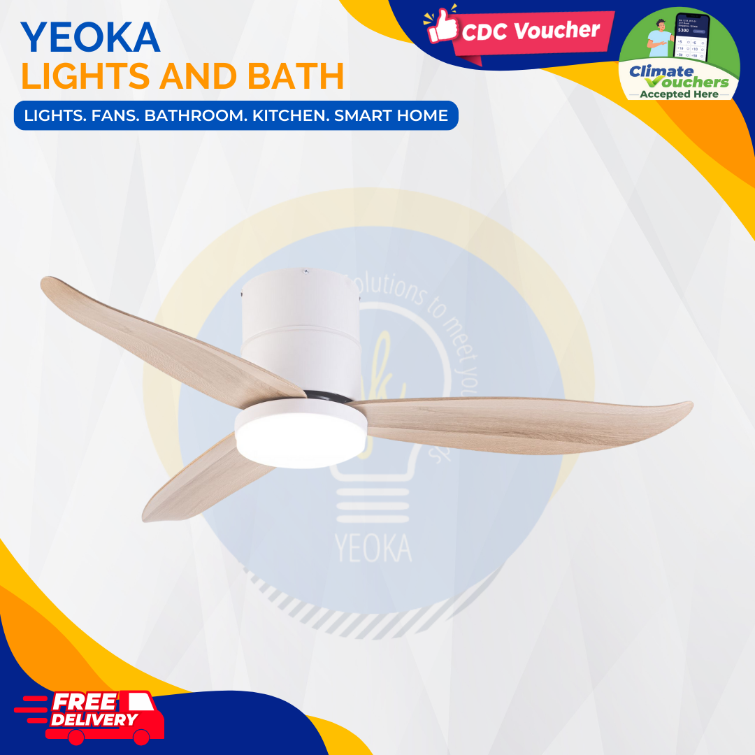 FANCO Ceiling Fan RITO 3 DC Motor (46"/52') with 3 Tone LED Light Kit + SMART WIFI Control (Optional)