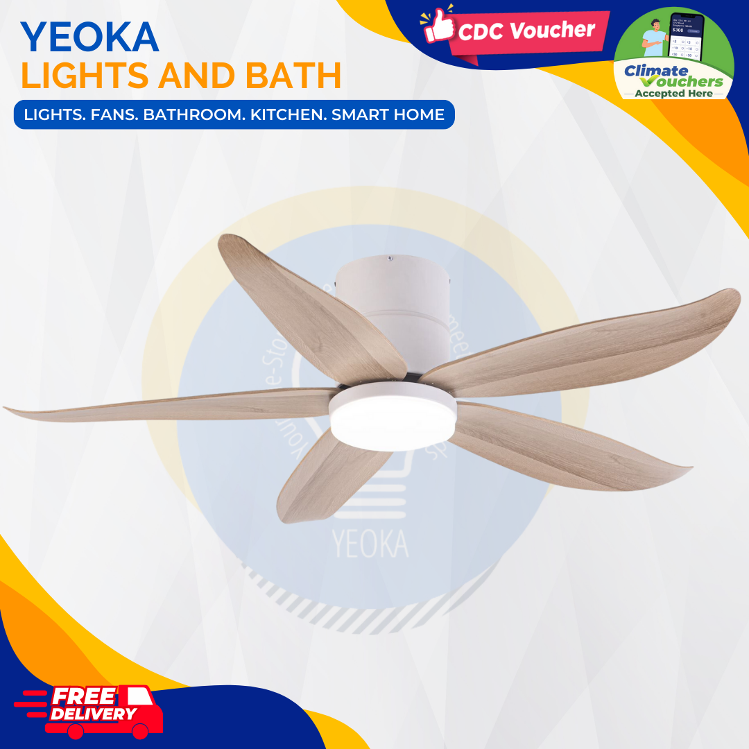 FANCO Ceiling Fan RITO 5 DC Motor (48"/54') with 3 Tone LED Light Kit + SMART WIFI Control (Optional)