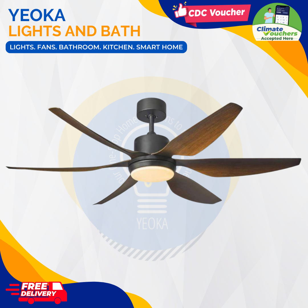 FANCO Ceiling Fan HELI DC Motor (56"/66') with 3 Tone LED Light Kit