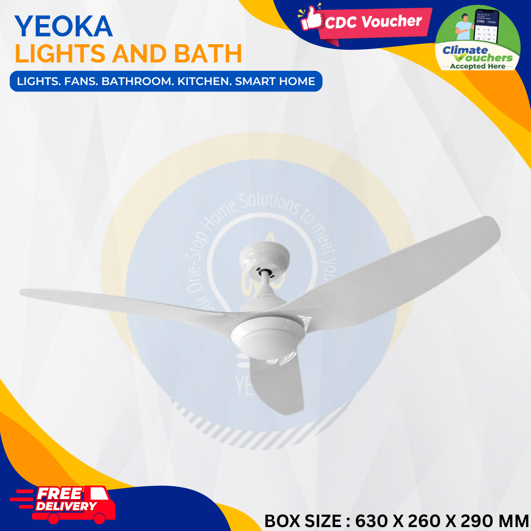 D'FAN Ceiling Fan 510L DC Motor (50') with Dimmable 3 Tone LED Light Kit