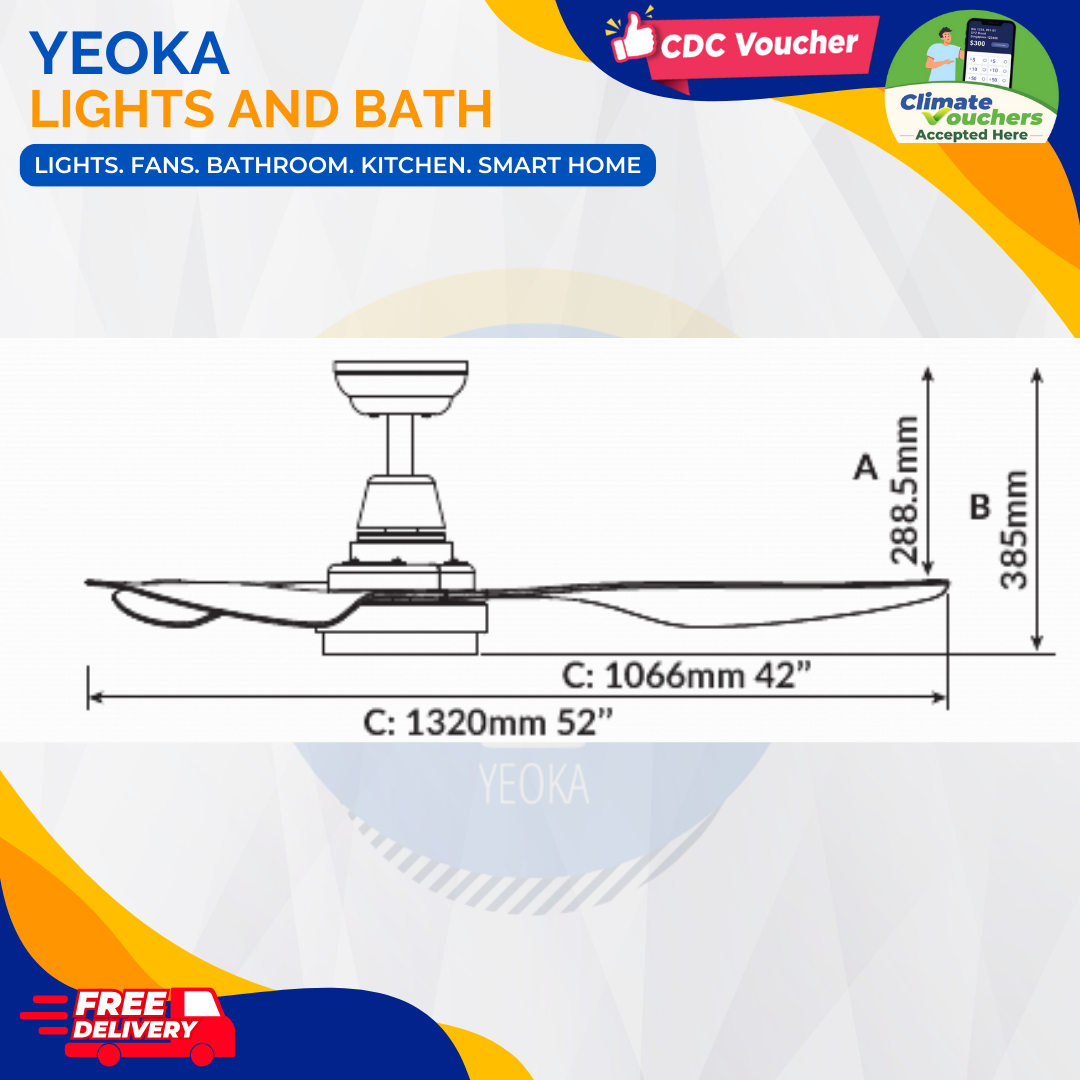 DECCO Ceiling Fan Adelaide DC Motor (42"/52")