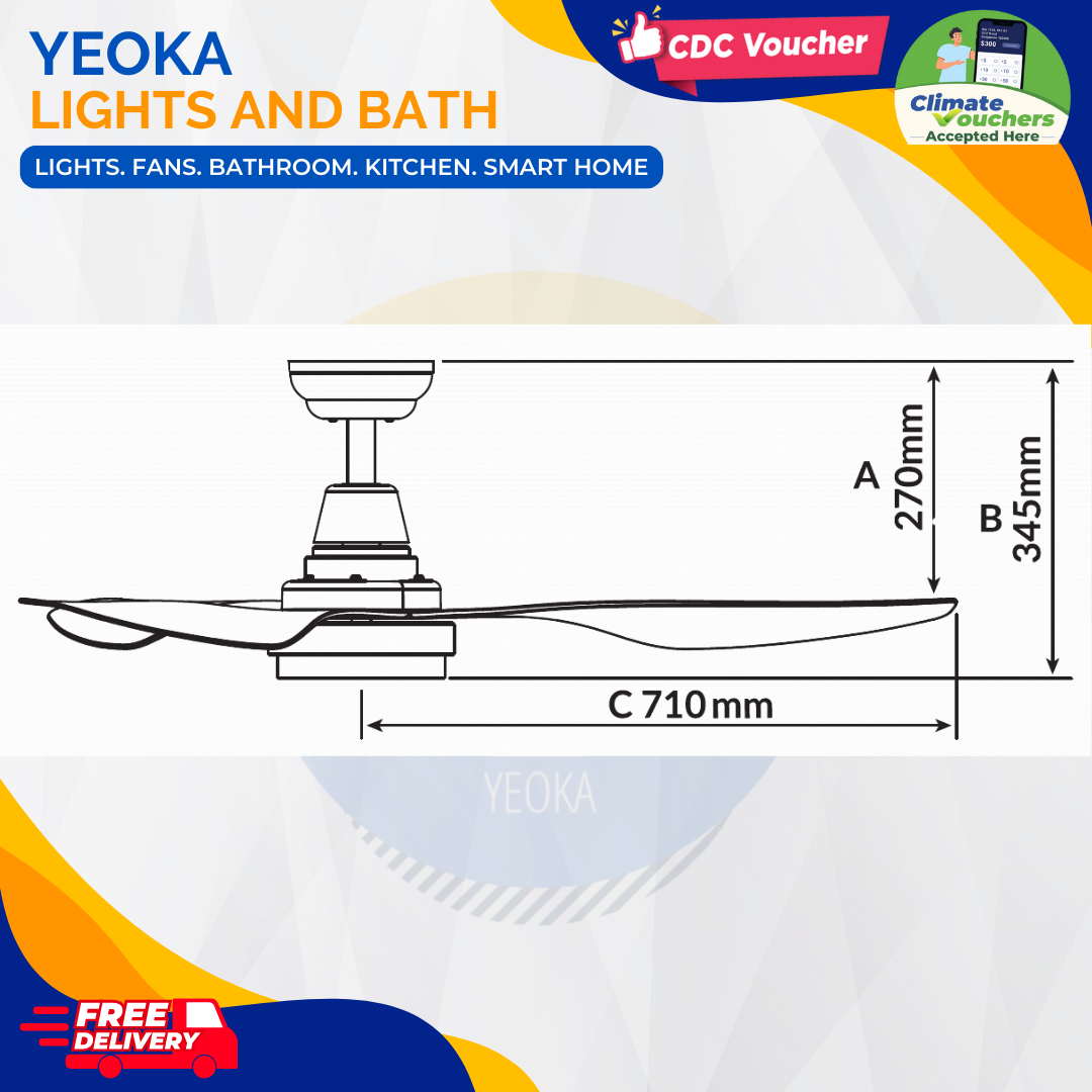 MOWE Ceiling Fan Kronus DC Motor (56")
