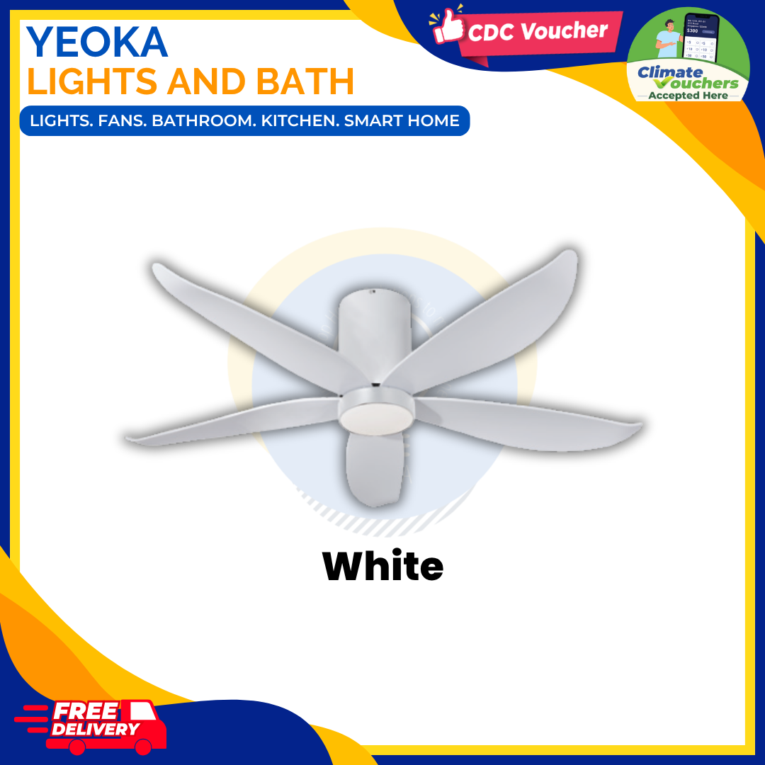 [FREE INSTALLATION] MOWE Helios 5 Smart Ceiling Fan | DC Motor | Dimmable 3 Tone LED Light | 48"/54"