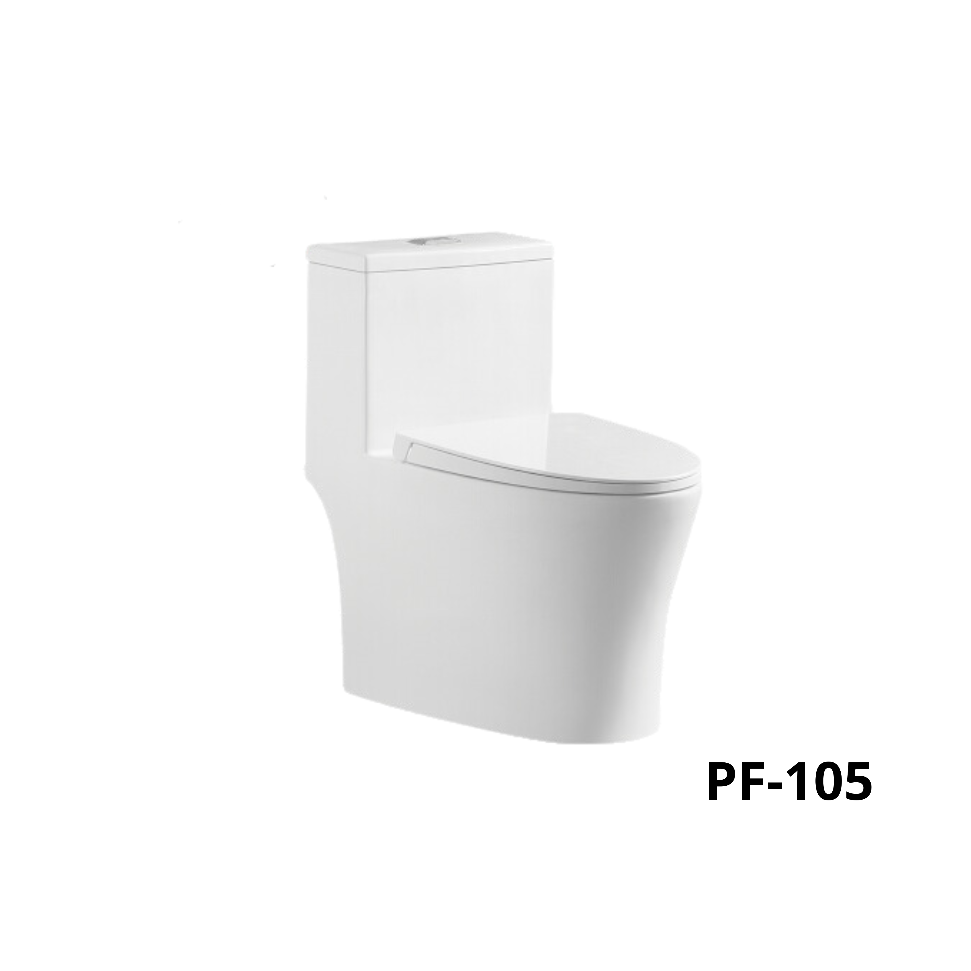 Rimless Funnel Flush One-Piece Closet Toilet Bowl (x2 Pcs Set)