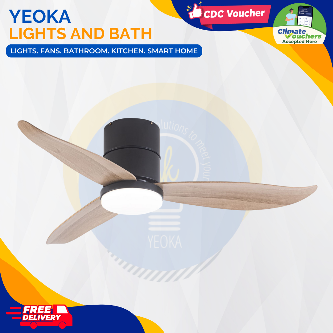 FANCO Ceiling Fan RITO 3 DC Motor (46"/52') with 3 Tone LED Light Kit + SMART WIFI Control (Optional)