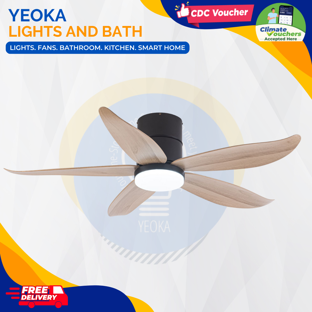 FANCO Ceiling Fan RITO 5 DC Motor (48"/54') with 3 Tone LED Light Kit + SMART WIFI Control (Optional)