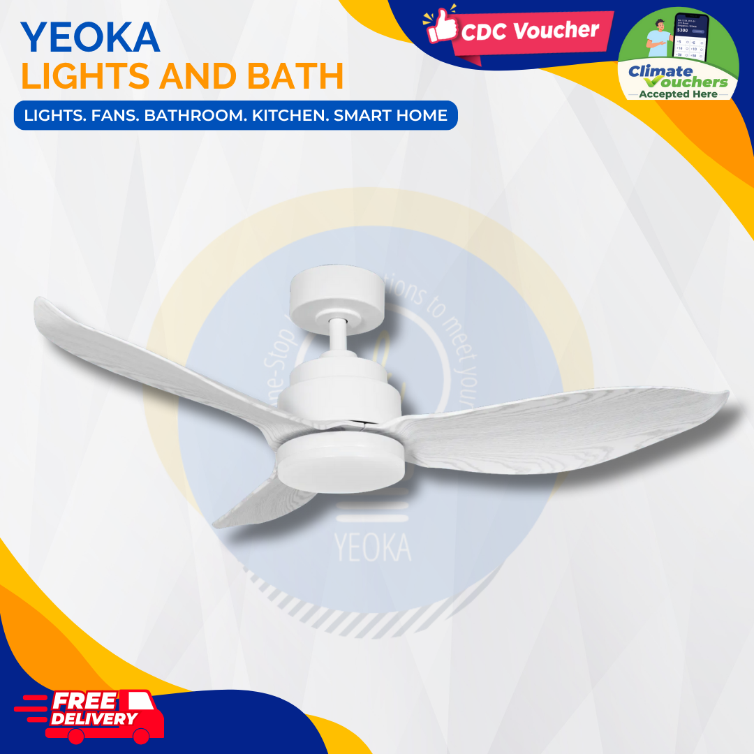 AEROAIR Ceiling Fan AA-320 DC Motor | (35"/46"/52') with 3 Tone LED Light Kit + Remote Control