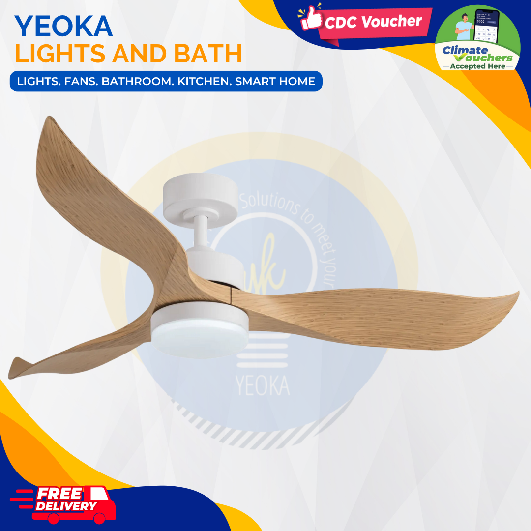 AEROAIR Ceiling Fan| AA-120 DC Motor (42"/52') with 3 Tone LED Light Kit + Remote Control