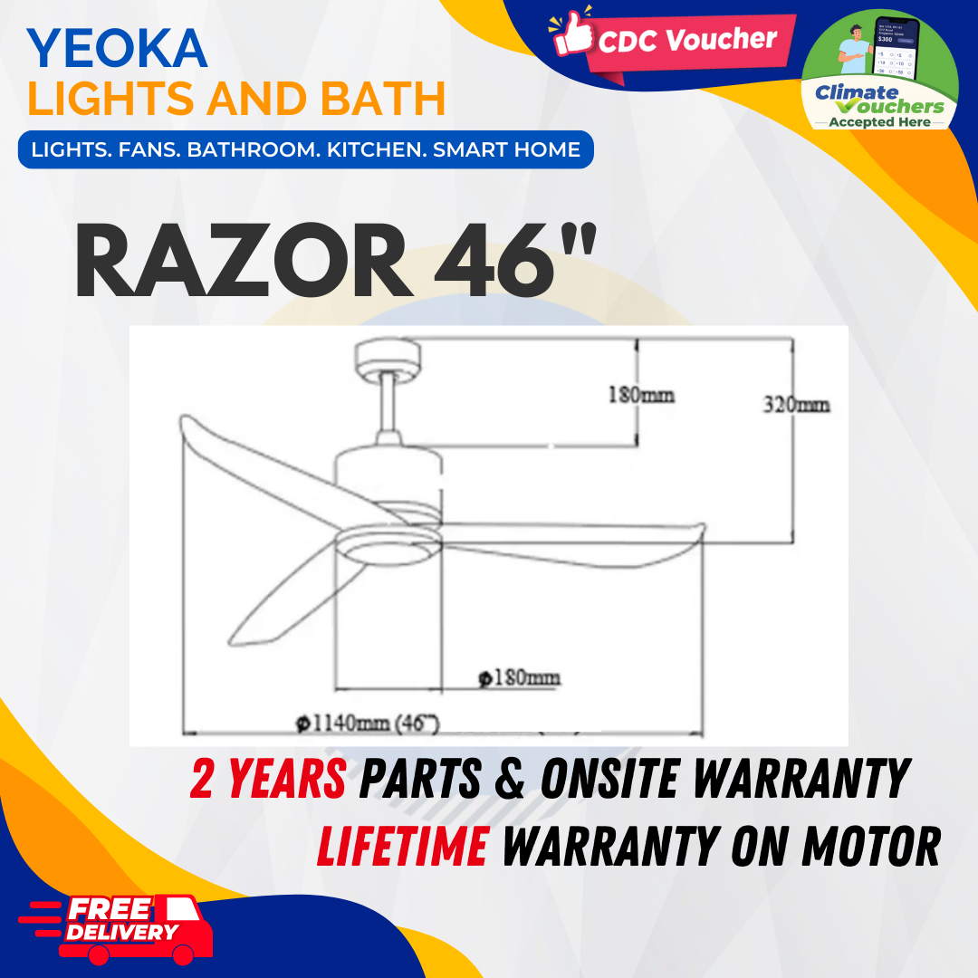 BESTAR Ceiling Fan Razor | 46/54" 24W LED RGB