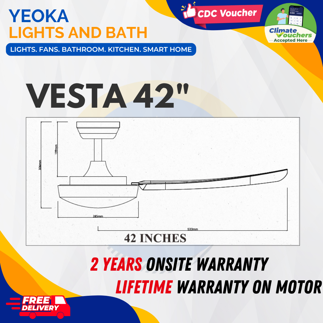 BESTAR Ceiling Fan Vesta 42/52" 35W LED Tricolour (Wifi Enabled)