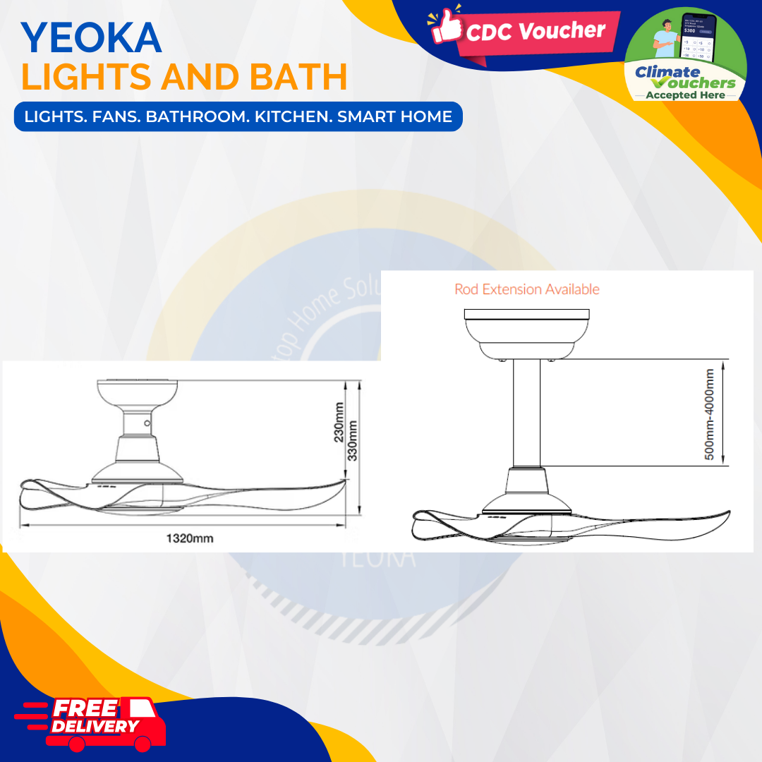 MOWE Ceiling Fan Gale DC Motor (36"/46"/52")