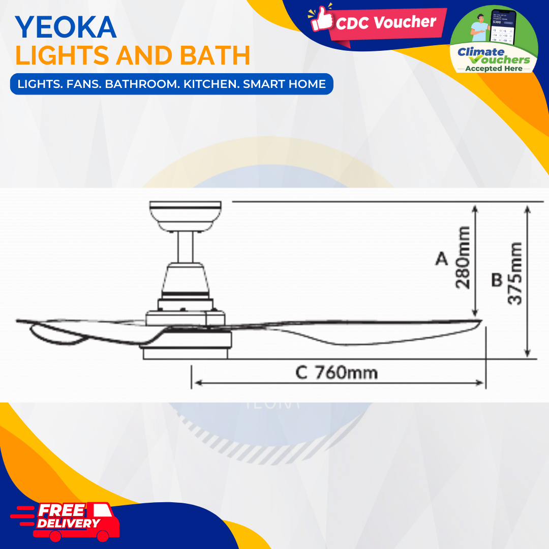 MOWE Ceiling Fan Kronus DC Motor (60")