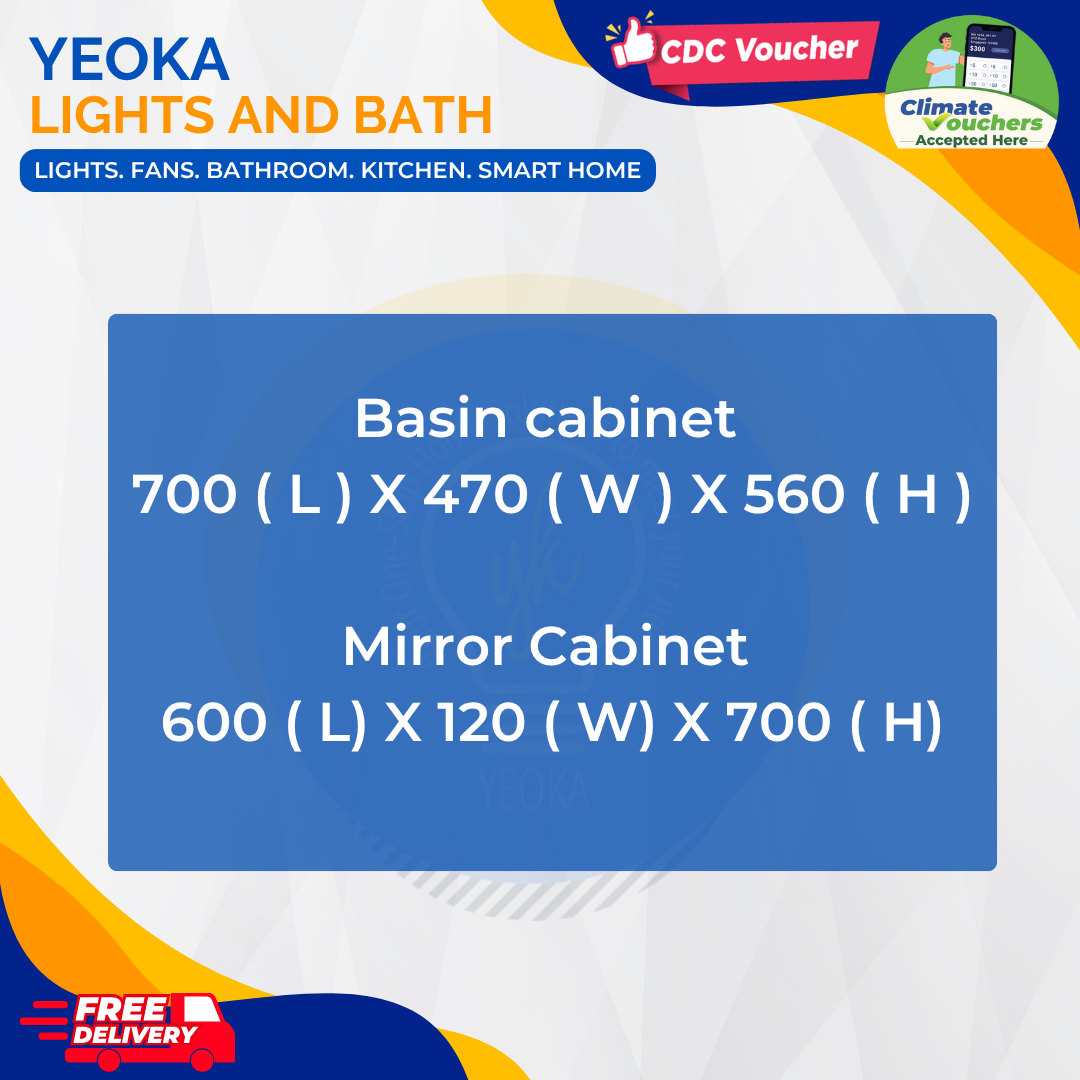 [YEOKA LIGHTS AND BATH] PVC VANITY SET 70CM