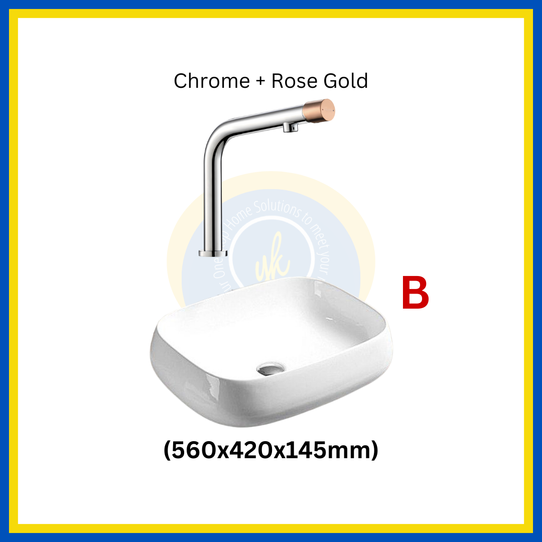 "MIX & MATCH" (1+1) Top Mount Basin + Basin Mixer Tap