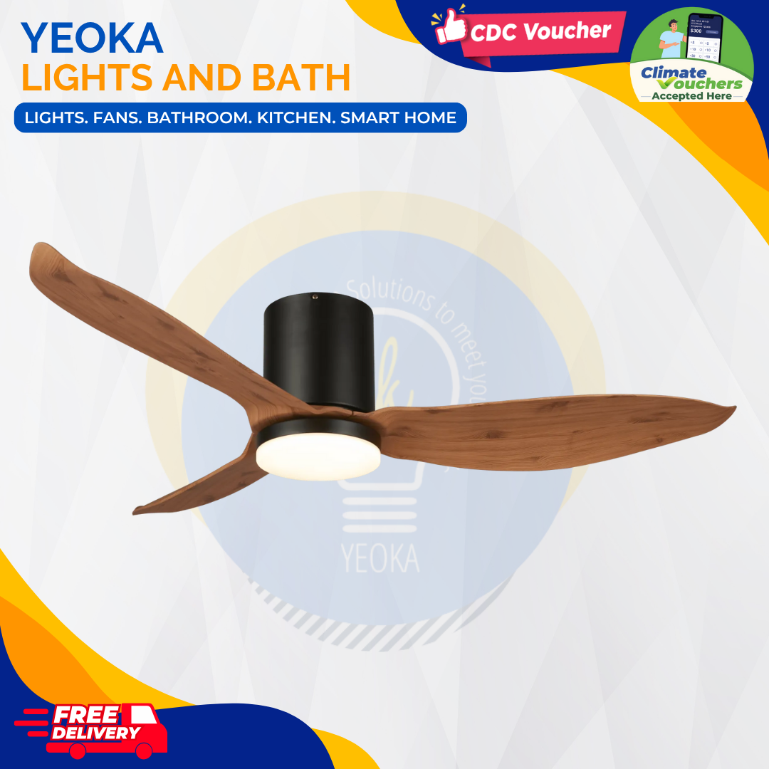 AEROAIR Ceiling Fan AA-335 DC Motor | (35"/46"/52') with 3 Tone LED Light Kit + Remote Control