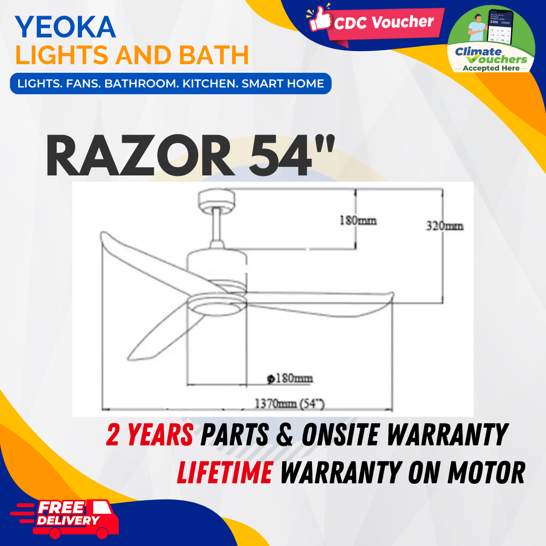 BESTAR Ceiling Fan Razor | 46/54" 24W LED RGB