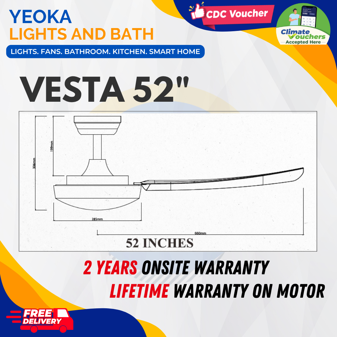 BESTAR Ceiling Fan Vesta 42/52" 35W LED Tricolour (Wifi Enabled)