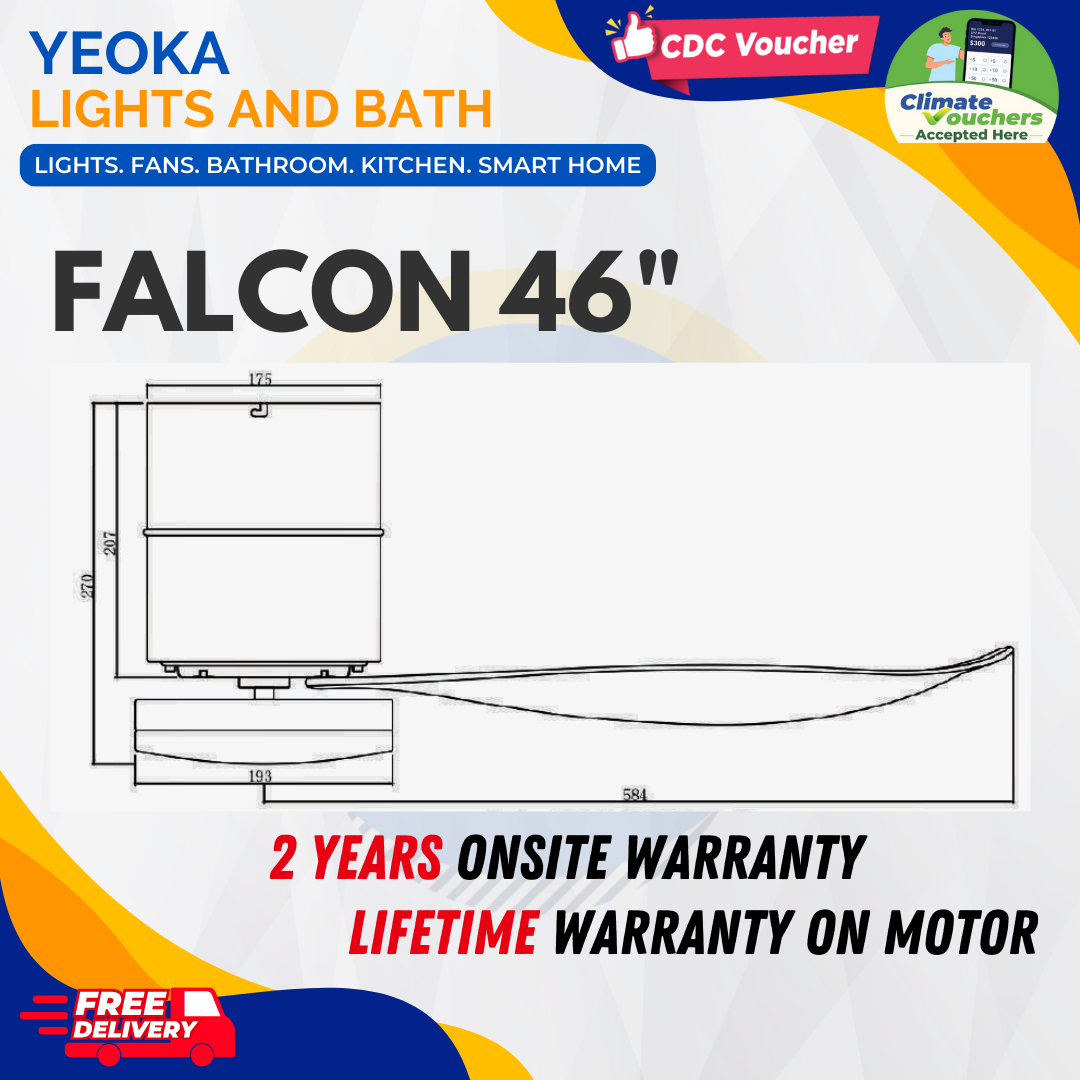 BESTAR Ceiling Fan Falcon | 36"/46"/52" 24W LED RGB