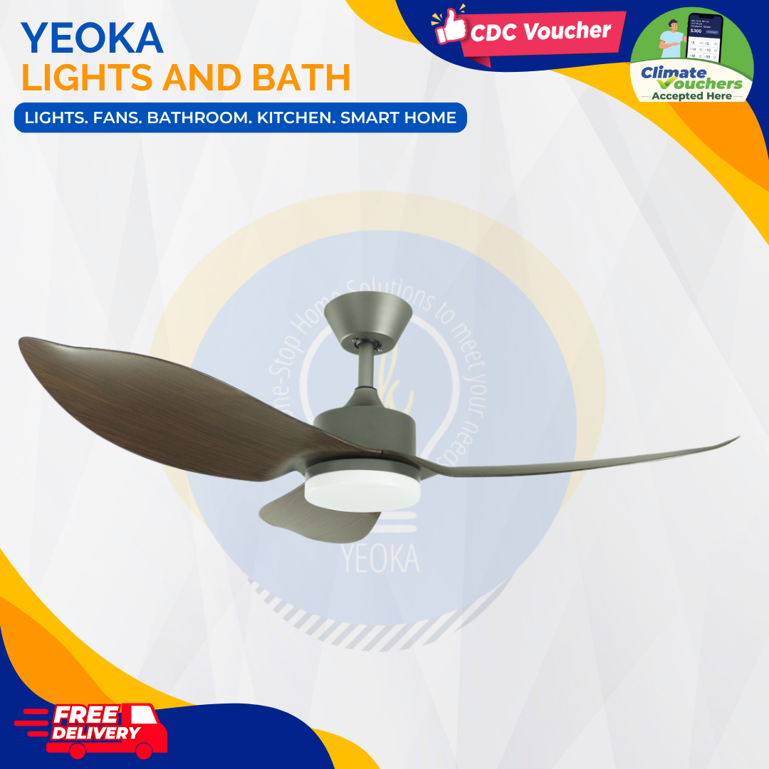 D'FAN Ceiling Fan SPACE 46 DC Motor (46") with Dimmable 3 Tone LED Light Kit