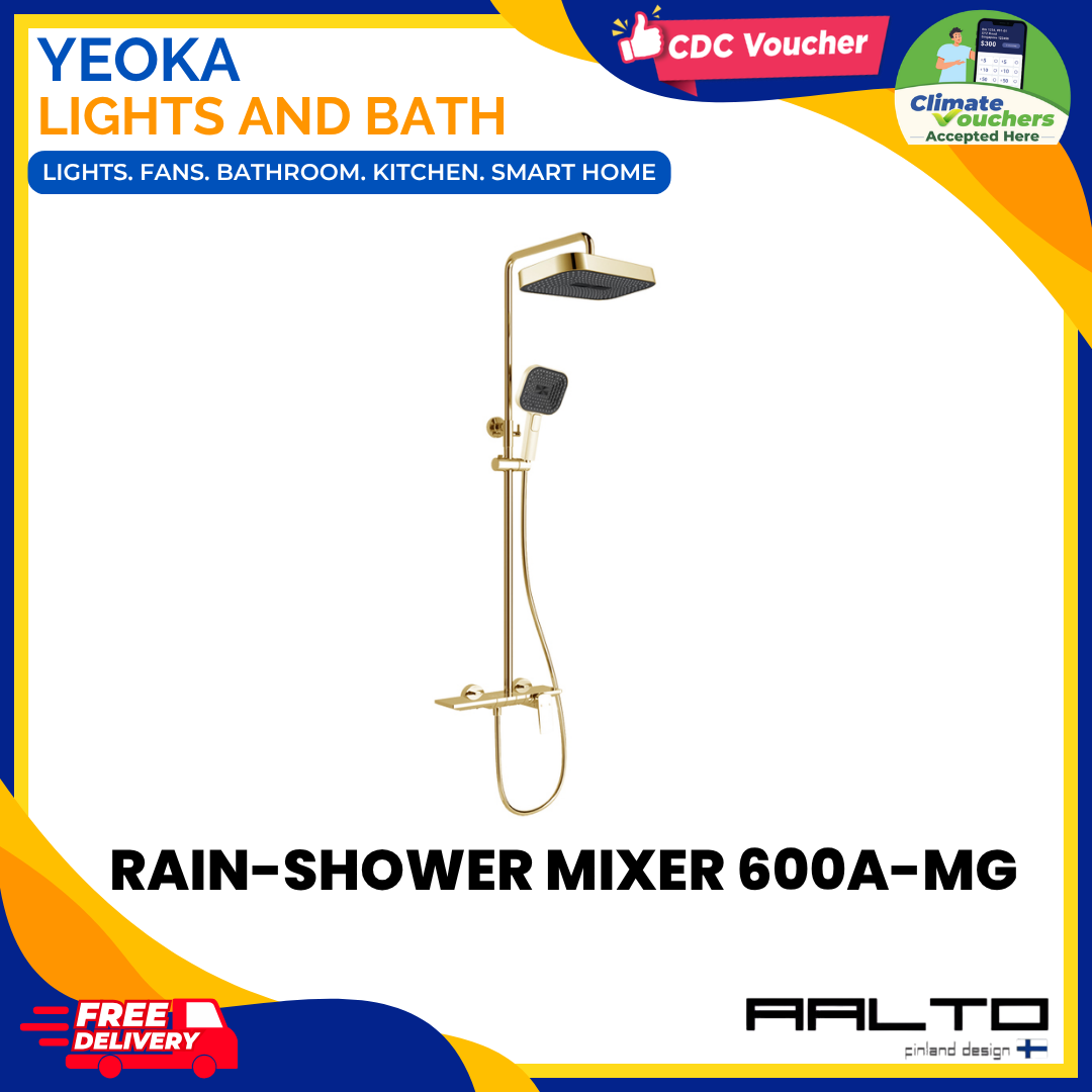AALTO 600A Modern Rainshower Mixer Set, Piano Tiles Control