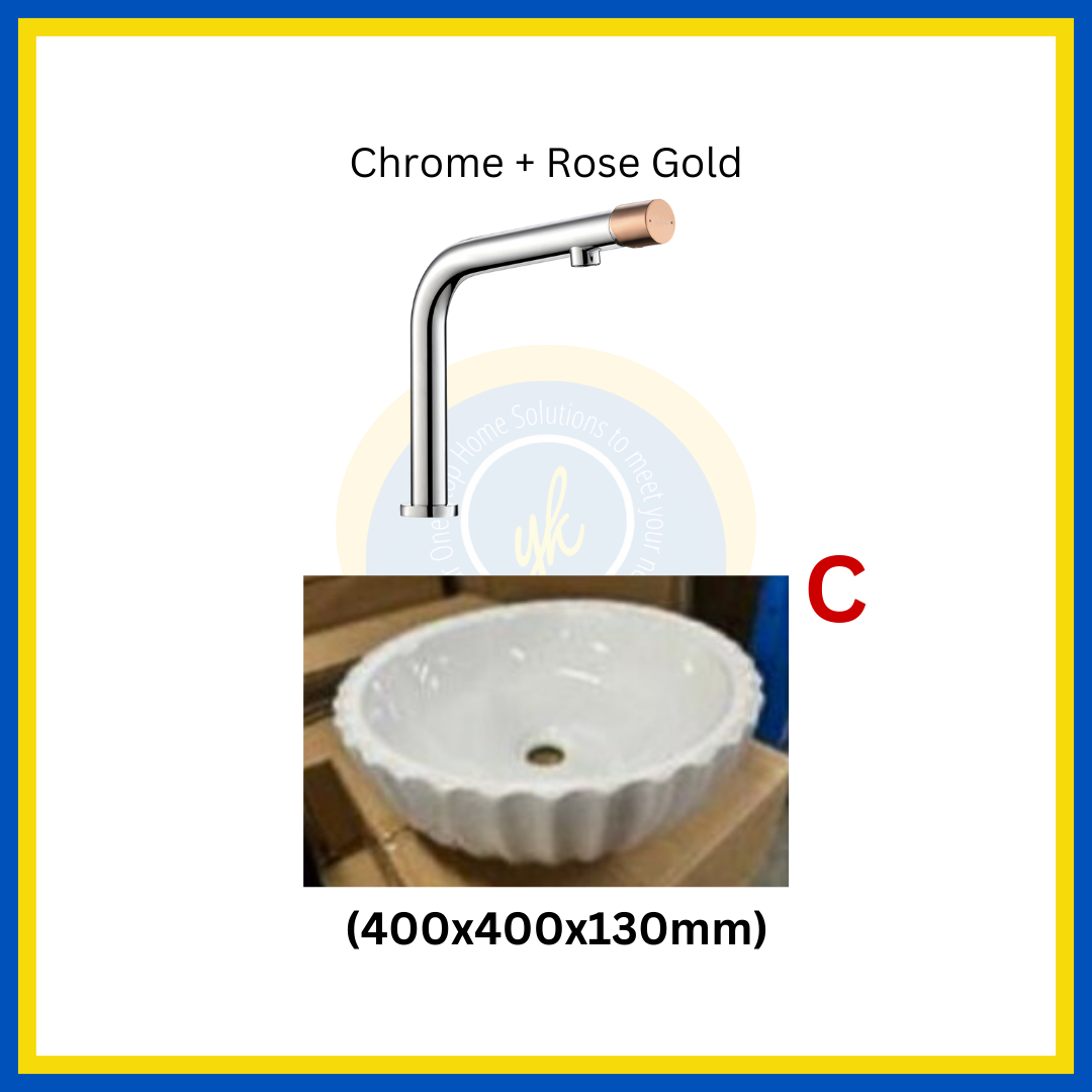 "MIX & MATCH" (1+1) Top Mount Basin + Basin Mixer Tap