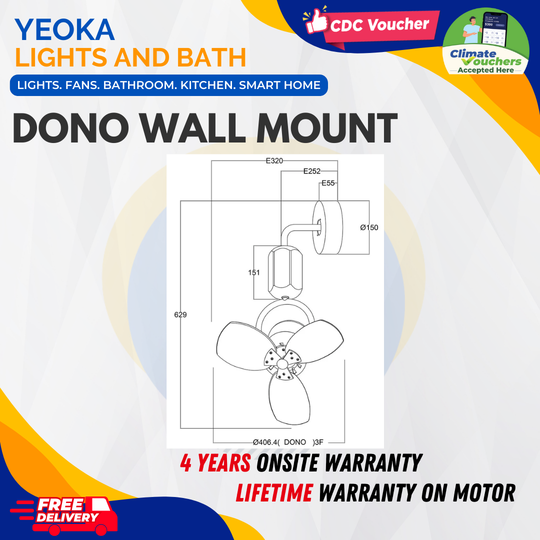 FANCO Ceiling Fan DONO DC Motor Corner Fan (16")