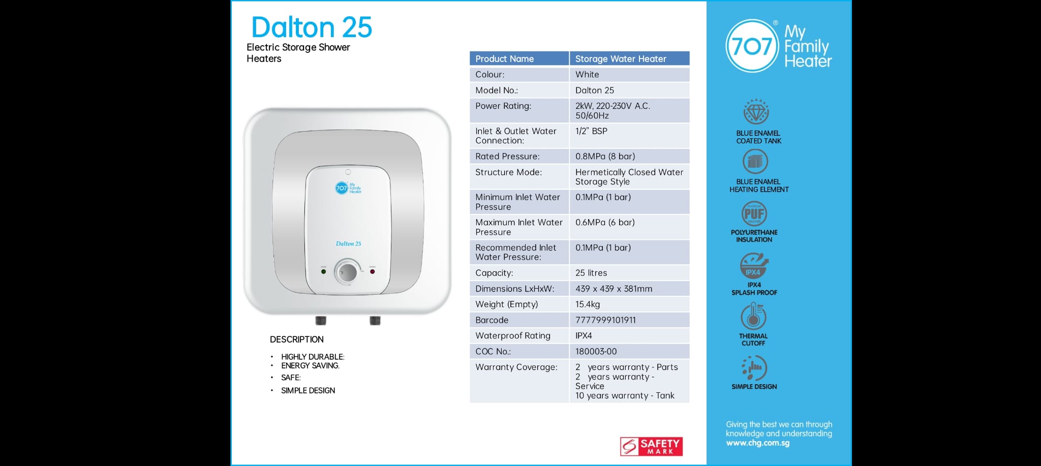 CHAMPS Storage Heater Dalton 15 / 25