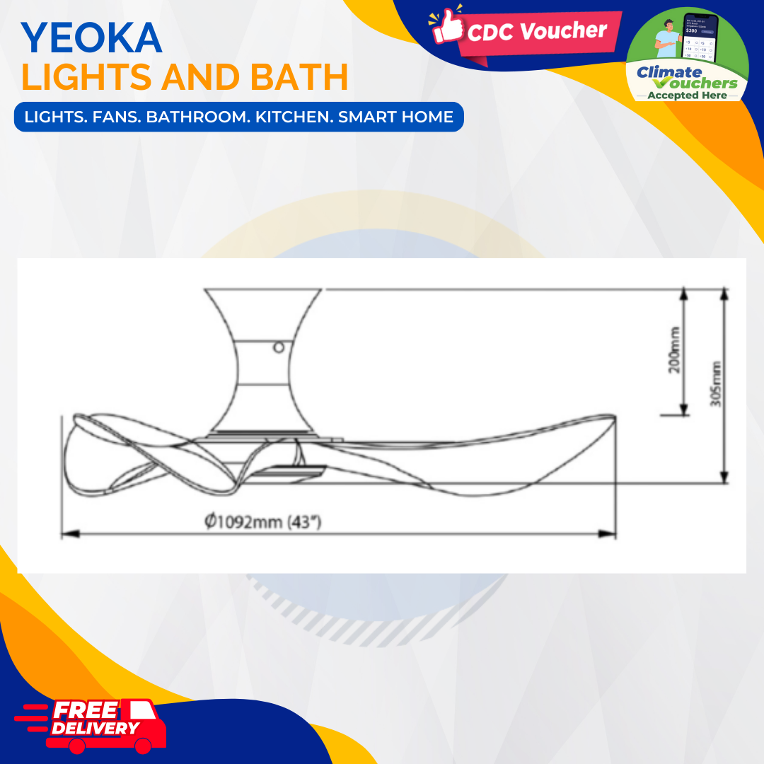 ALASKA Ceiling Fan Aerahaus B.U.R.A/H 43 Inch