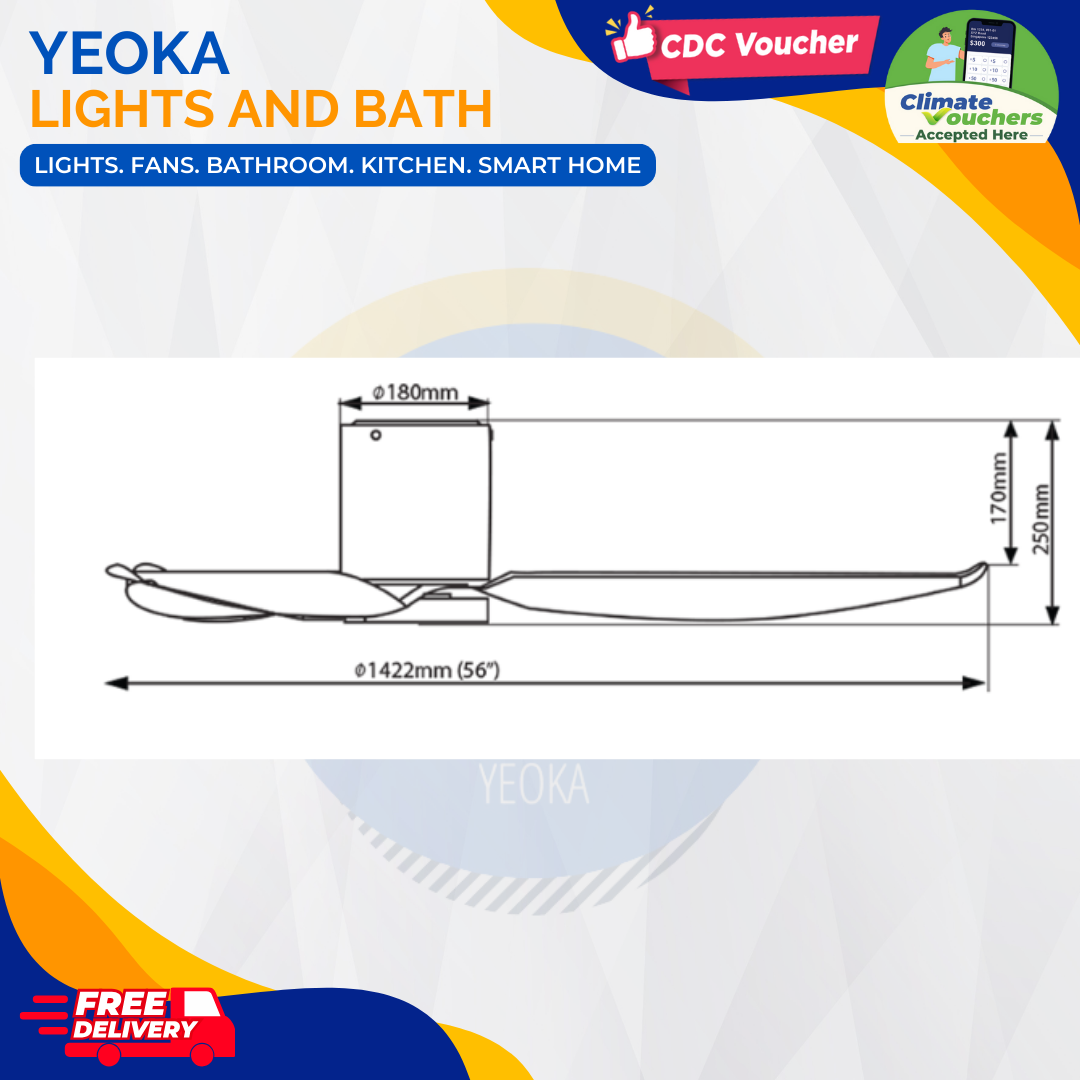 ALASKA Ceiling Fan Fern III 46/52" 20W RGB LED