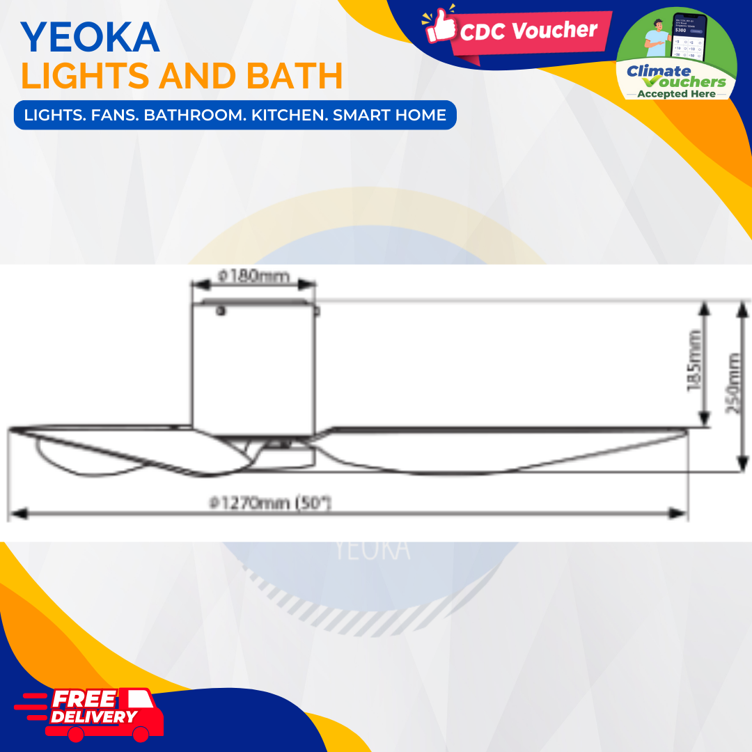 ALASKA Ceiling Fan Aspen III |38/50" 20W RGB LED