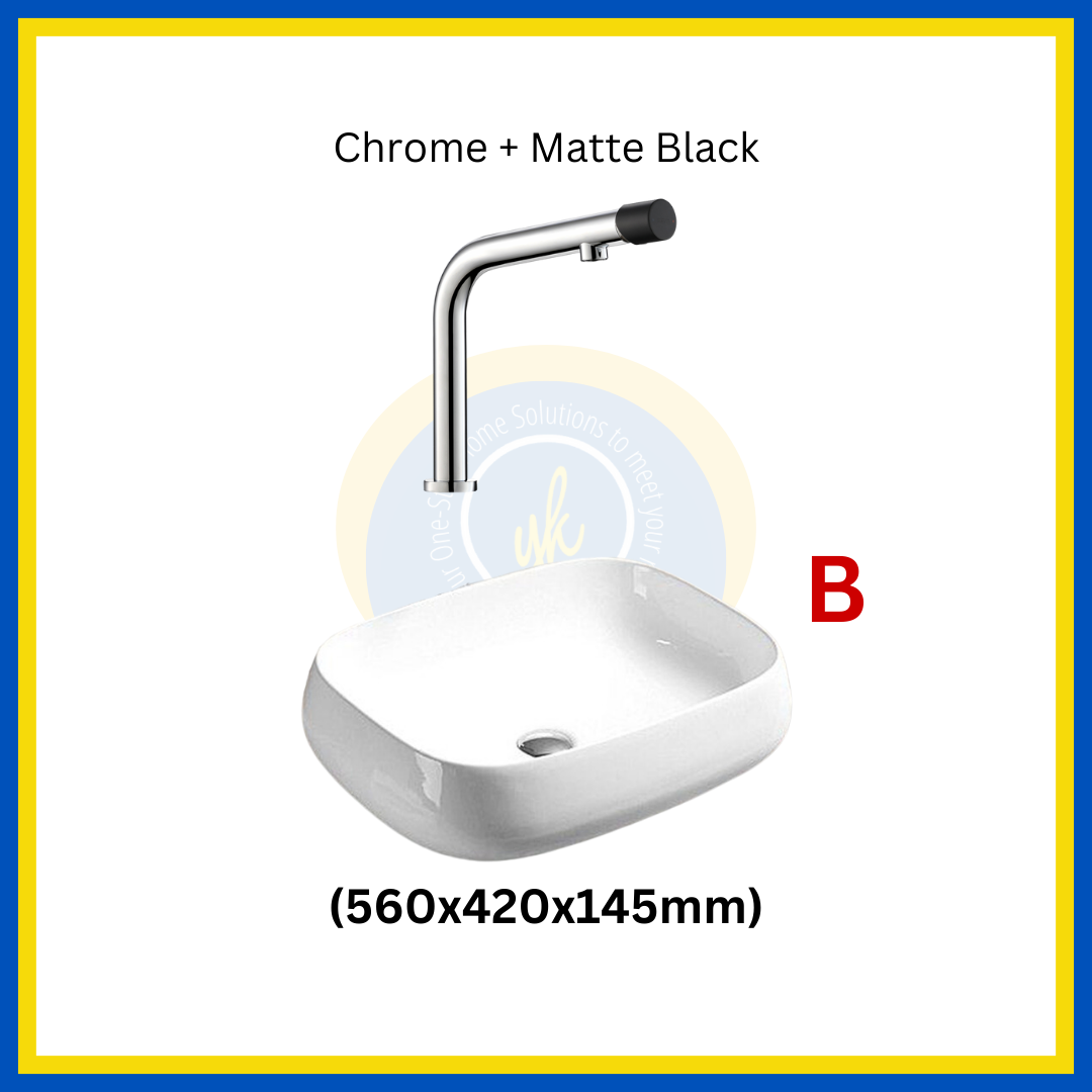 "MIX & MATCH" (1+1) Top Mount Basin + Basin Mixer Tap