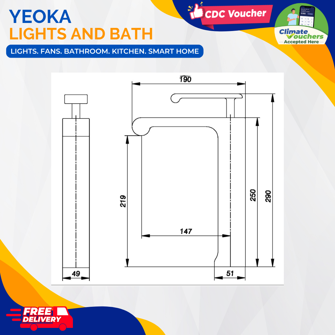 AALTO Tall BASIN MIXER NOORA SERIES 9041