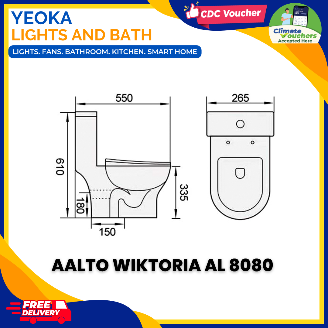 YEOKA X AALTO AL 8080 Children's Toilet Bowl, One Piece Rimless Washdown Design