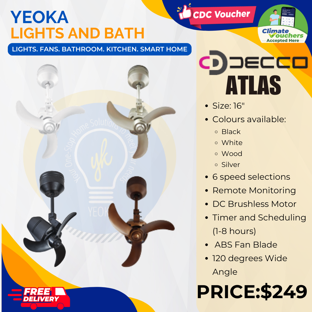 DECCO Corner Fans Atlas DC Motor (16")