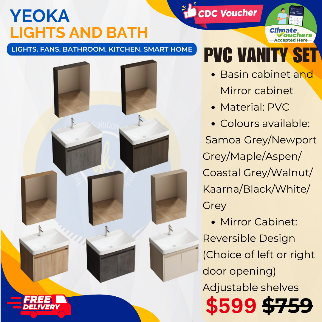 [YEOKA LIGHTS AND BATH] PVC VANITY SET 70CM