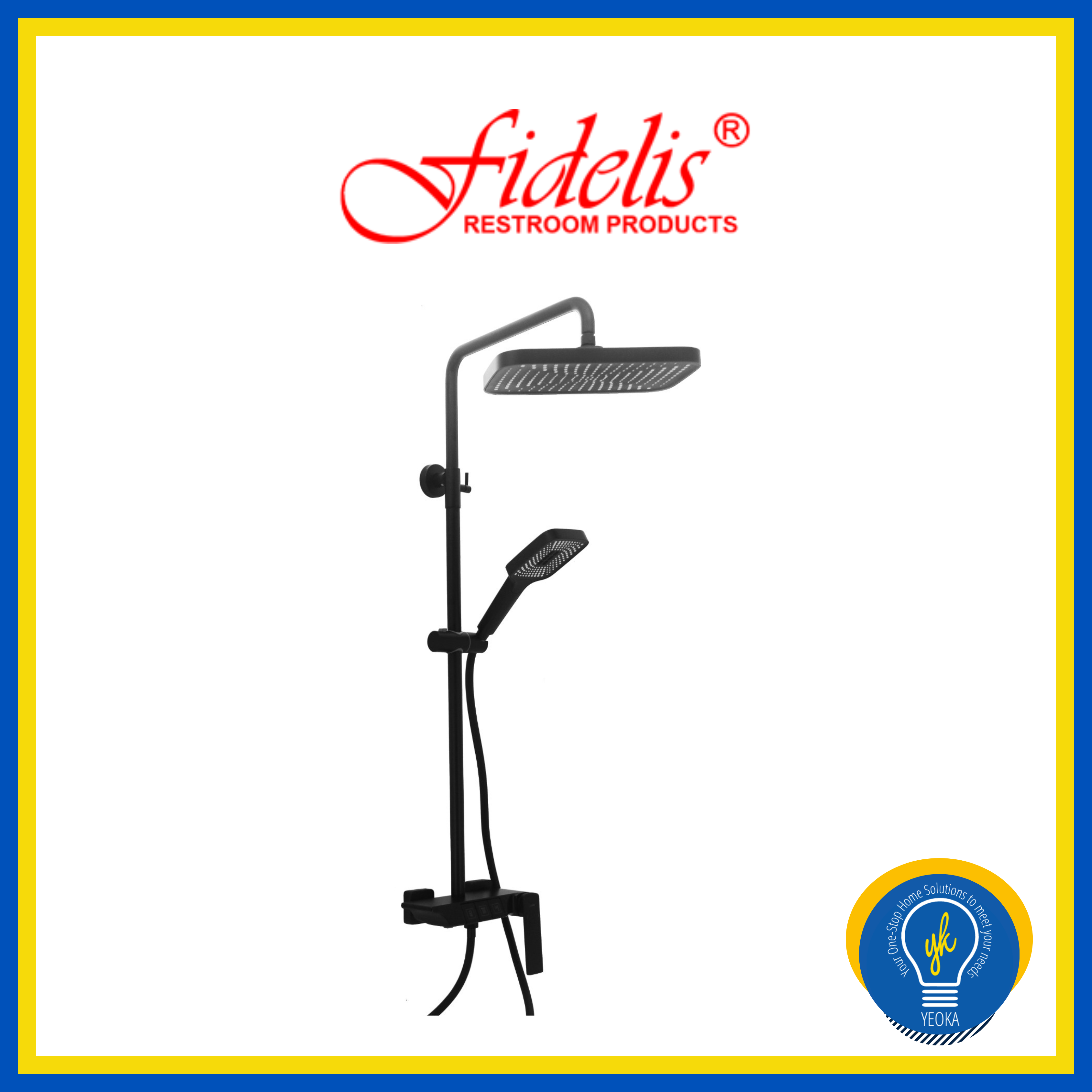 FIDELIS Rain Bath Shower Mixer FT-7188 (Pianoforte Series)