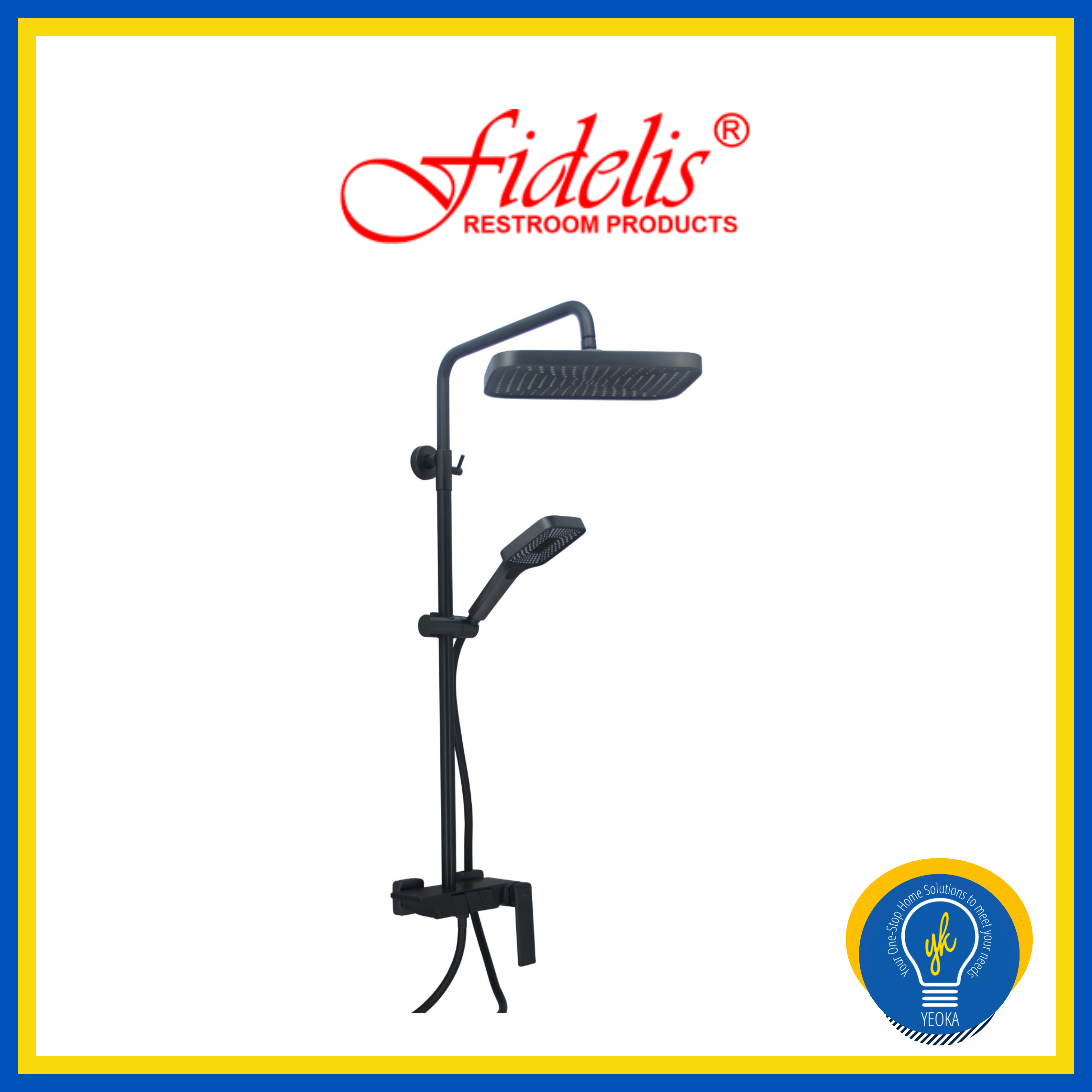 FIDELIS Rain Bath Shower Mixer FT-7188 (Pianoforte Series)