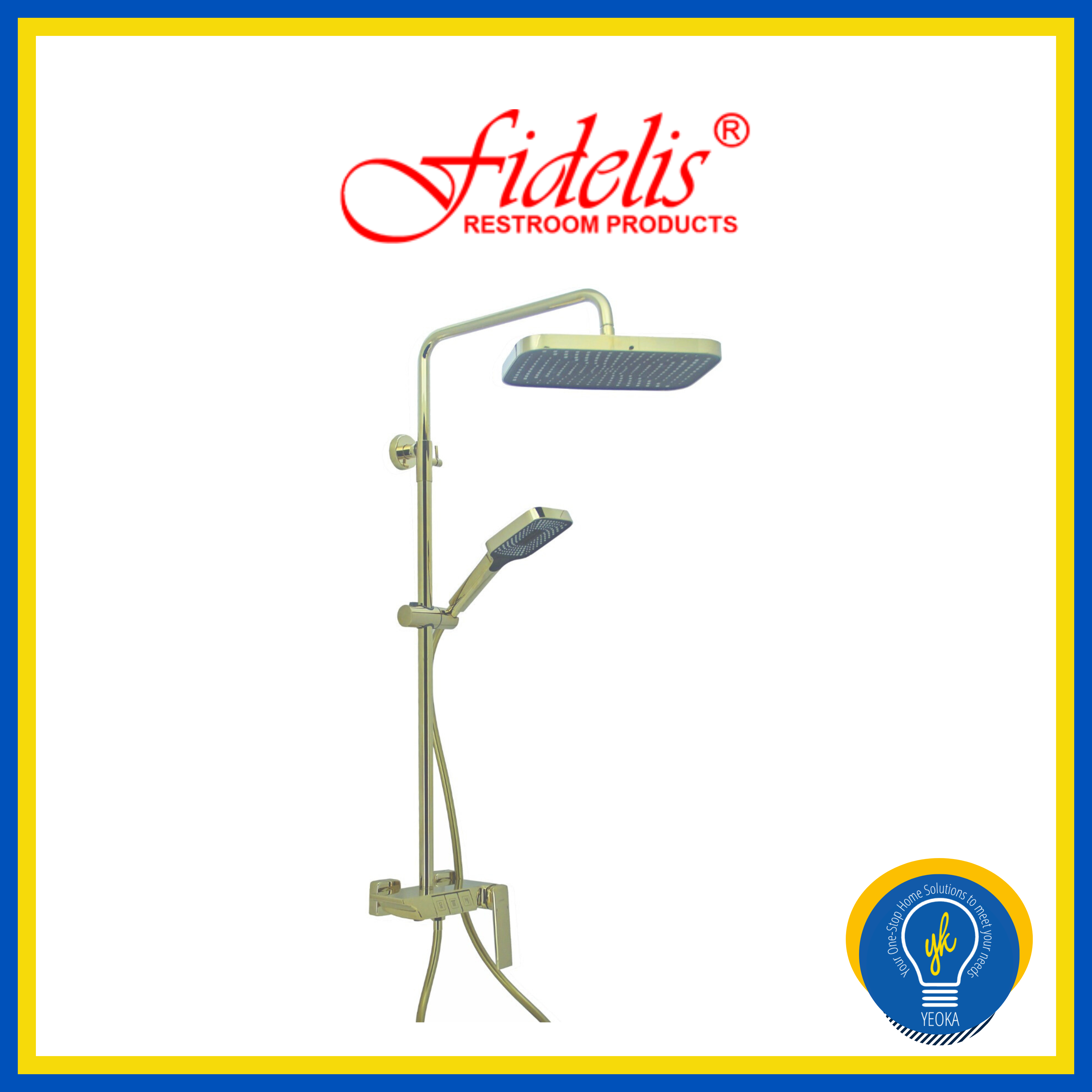 FIDELIS Rain Bath Shower Mixer FT-7188 (Pianoforte Series)