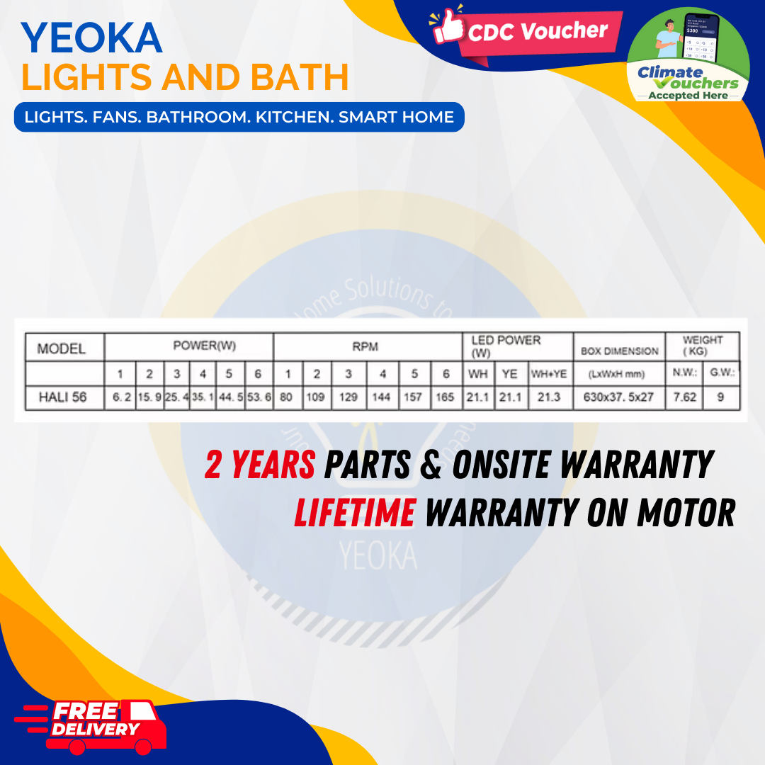 BESTAR Ceiling Fan HALI | 48/56" 24W LED RGB|6 Blades 3 Colours