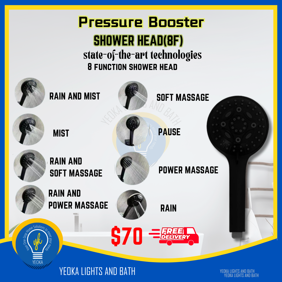 INNOVARE Hydropower Shower Head YKII-HS62868-BK