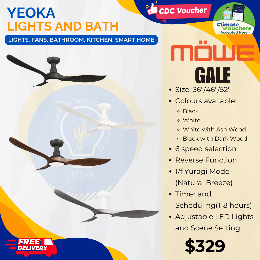 MOWE Ceiling Fan Gale DC Motor (36"/46"/52")