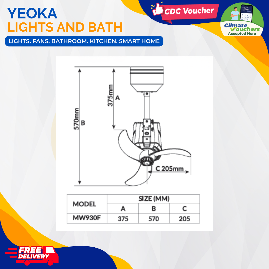 DECCO Corner Fans Atlas DC Motor (16")