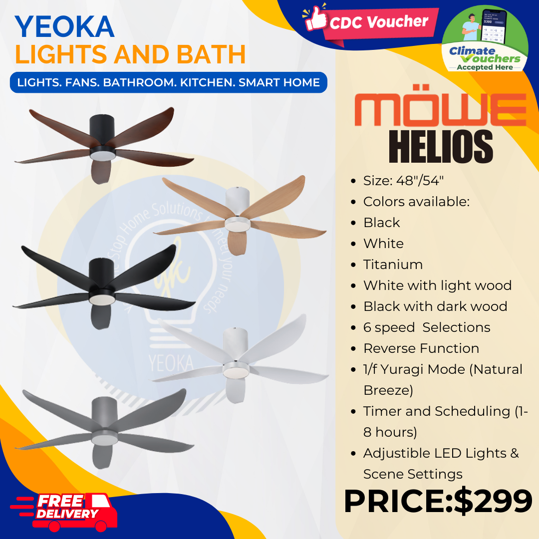 MOWE Ceiling Fan HELIOS DC Motor (48"/54") (5 Blades)